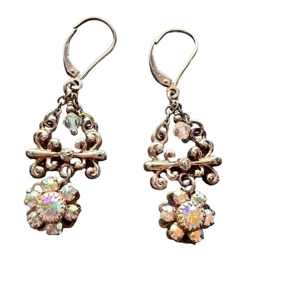 FI Sterling Silver Crystal Beaded Earrings - Picture 1 of 7